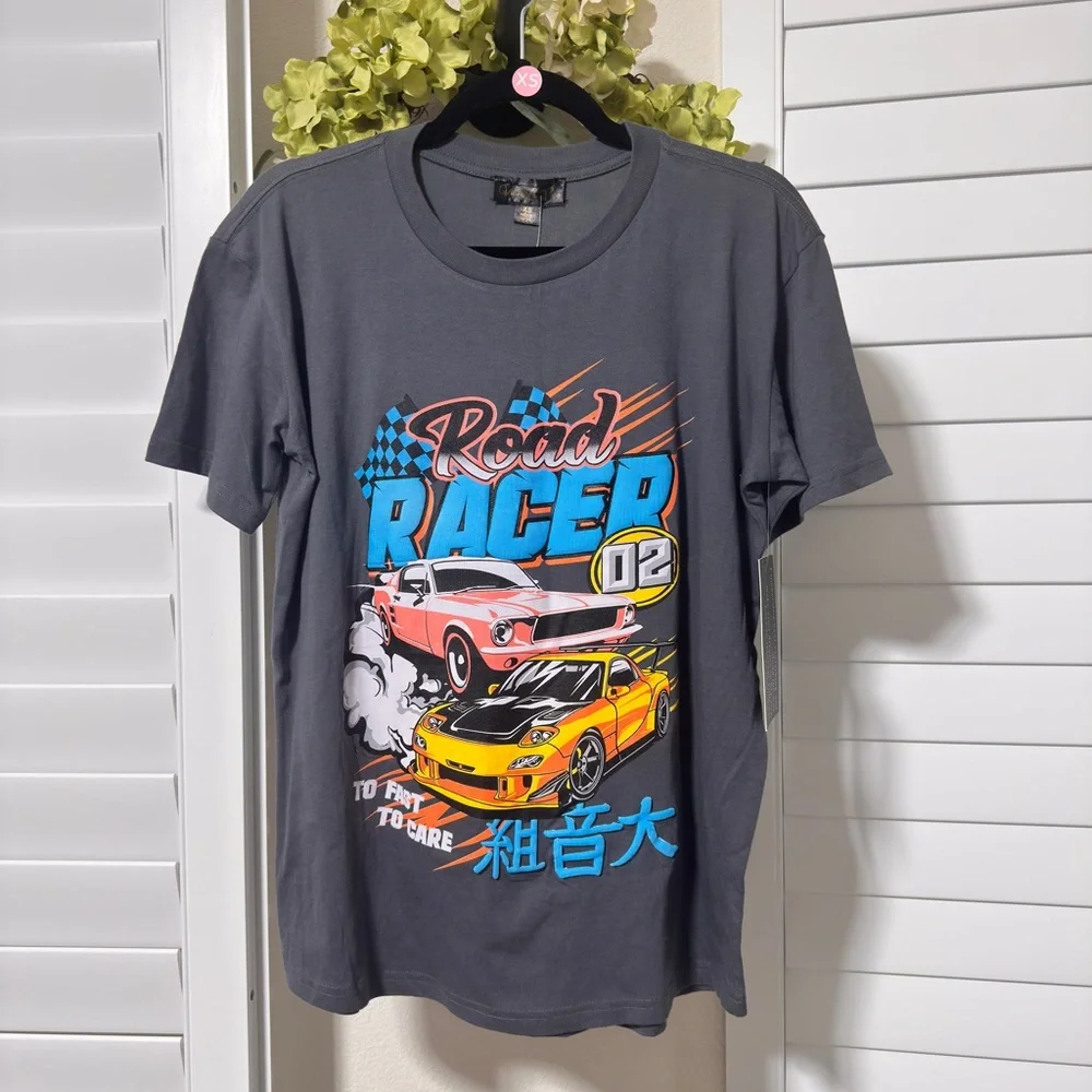 Graphic Road Racer Tee - Gray